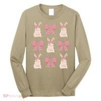 Easter Bunny Coquette Bow Ribbon Rabbit Lover Gift Long Sleeve Shirt thumb 0