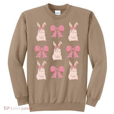 Easter Bunny Coquette Bow Ribbon Rabbit Lover Gift Sweatshirt