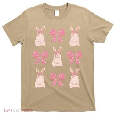 Easter Bunny Coquette Bow Ribbon Rabbit Lover Gift T-Shirt