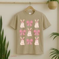 Easter Bunny Coquette Bow Ribbon Rabbit Lover Gift T-Shirt thumb 2
