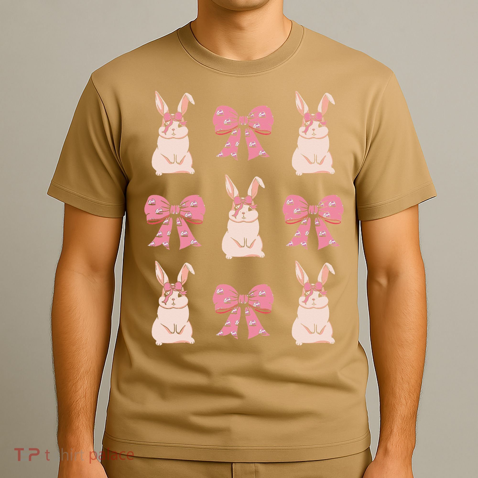 Easter Bunny Coquette Bow Ribbon Rabbit Lover Gift T-Shirt