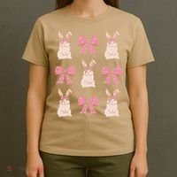 Easter Bunny Coquette Bow Ribbon Rabbit Lover Gift T-Shirt thumb 4