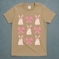 Easter Bunny Coquette Bow Ribbon Rabbit Lover Gift T-Shirt thumb 5