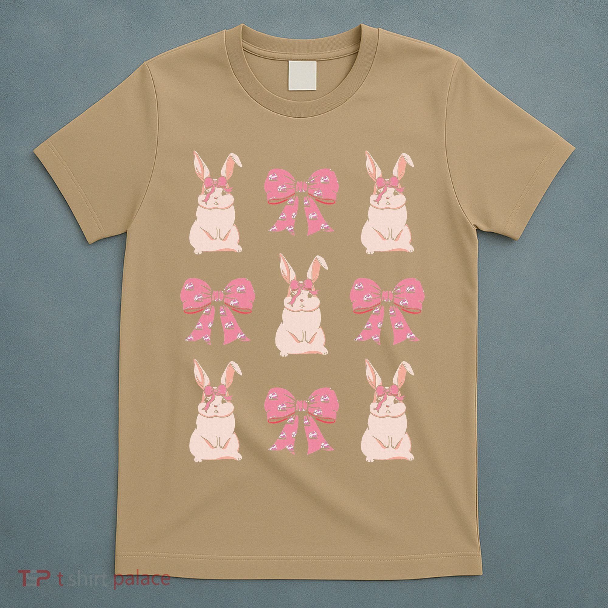 Easter Bunny Coquette Bow Ribbon Rabbit Lover Gift T-Shirt