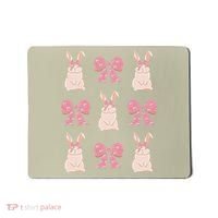 Easter Bunny Coquette Bow Ribbon Rabbit Lover Gift Mousepad thumb 0