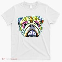 English Bulldog Cute Gift Day Of The Dead Sugar Skull Dog Gift T-Shirt thumb 0