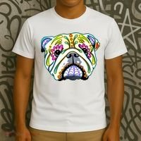 English Bulldog Cute Gift Day Of The Dead Sugar Skull Dog Gift T-Shirt thumb 3