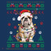English Bulldog Christmas Lights Santa Dog Lover Ugly Sweater Women's Tank Top thumb 5