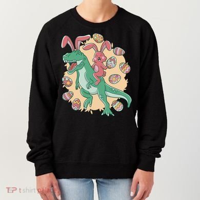 Easter Bunny Dinosaur Festive Holiday Women's Sweatshirt