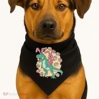 Easter Bunny Dinosaur Festive Holiday USA-Made Doggie Bandana thumb 1