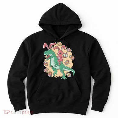 Easter Bunny Dinosaur Festive Holiday Hoodie