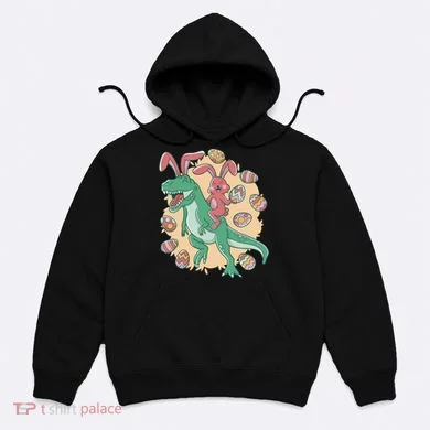 Easter Bunny Dinosaur Festive Holiday Hoodie