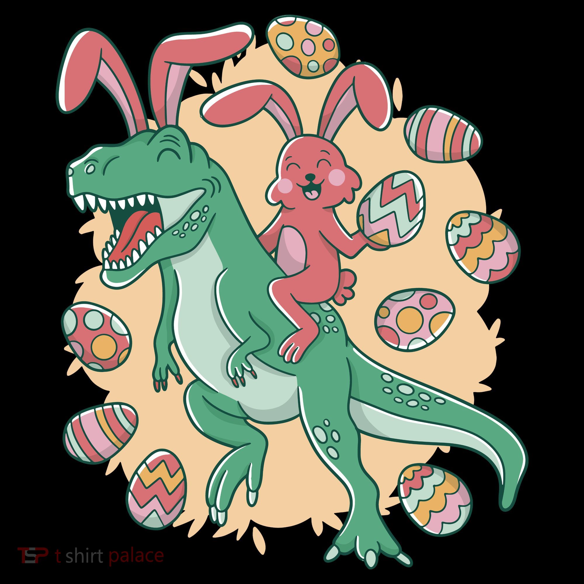 Easter Bunny Dinosaur Festive Holiday Apron