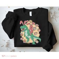 Easter Bunny Dinosaur Festive Holiday Sweatshirt thumb 2