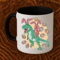 Easter Bunny Dinosaur Festive Holiday Coffee Mug thumb 2
