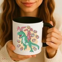 Easter Bunny Dinosaur Festive Holiday Coffee Mug thumb 3