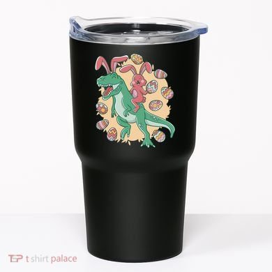 Easter Bunny Dinosaur Festive Holiday Tumbler