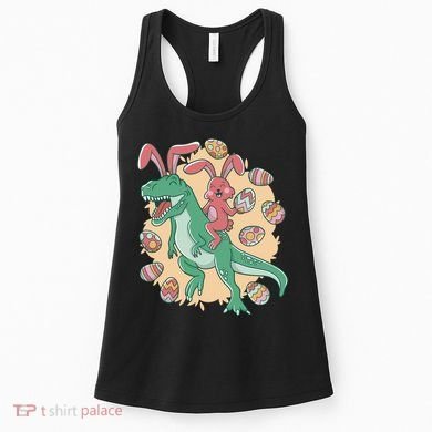 Easter Bunny Dinosaur Festive Holiday Women's Tank Top