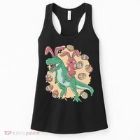 Easter Bunny Dinosaur Festive Holiday Women's Tank Top thumb 0