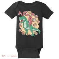 Easter Bunny Dinosaur Festive Holiday Baby Bodysuit thumb 0