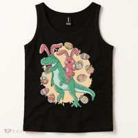 Easter Bunny Dinosaur Festive Holiday Tank Top thumb 2