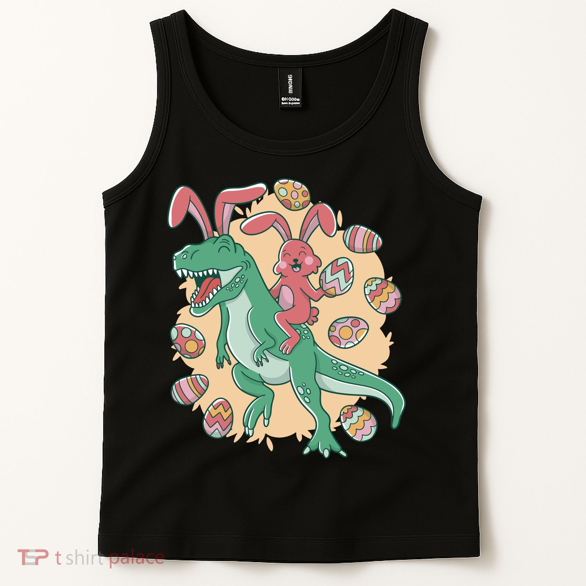 Easter Bunny Dinosaur Festive Holiday Tank Top