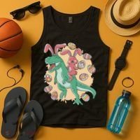 Easter Bunny Dinosaur Festive Holiday Tank Top thumb 4