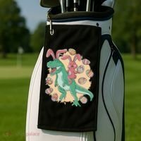 Easter Bunny Dinosaur Festive Holiday Golf Towel thumb 2