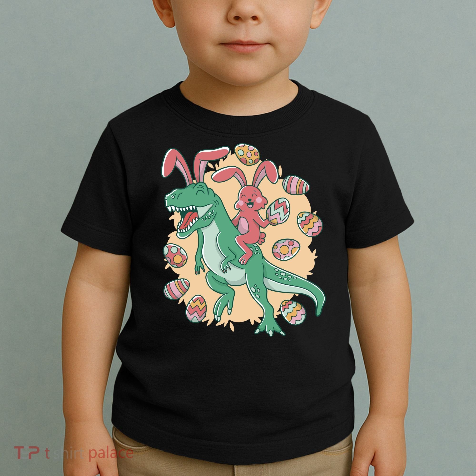 Easter Bunny Dinosaur Festive Holiday Toddler T-Shirt