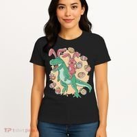 Easter Bunny Dinosaur Festive Holiday Women's T-Shirt thumb 4