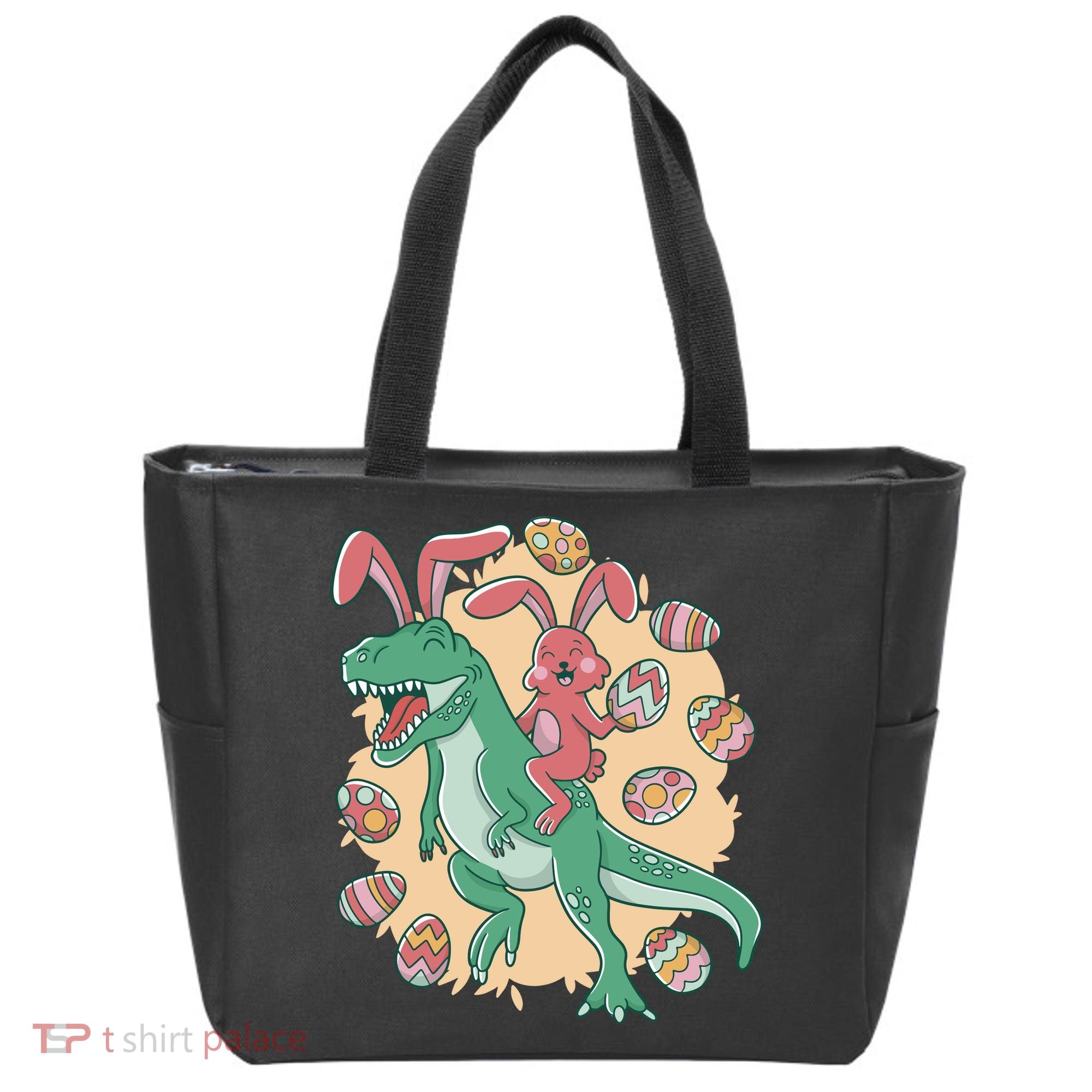 Easter Bunny Dinosaur Festive Holiday Tote Bag