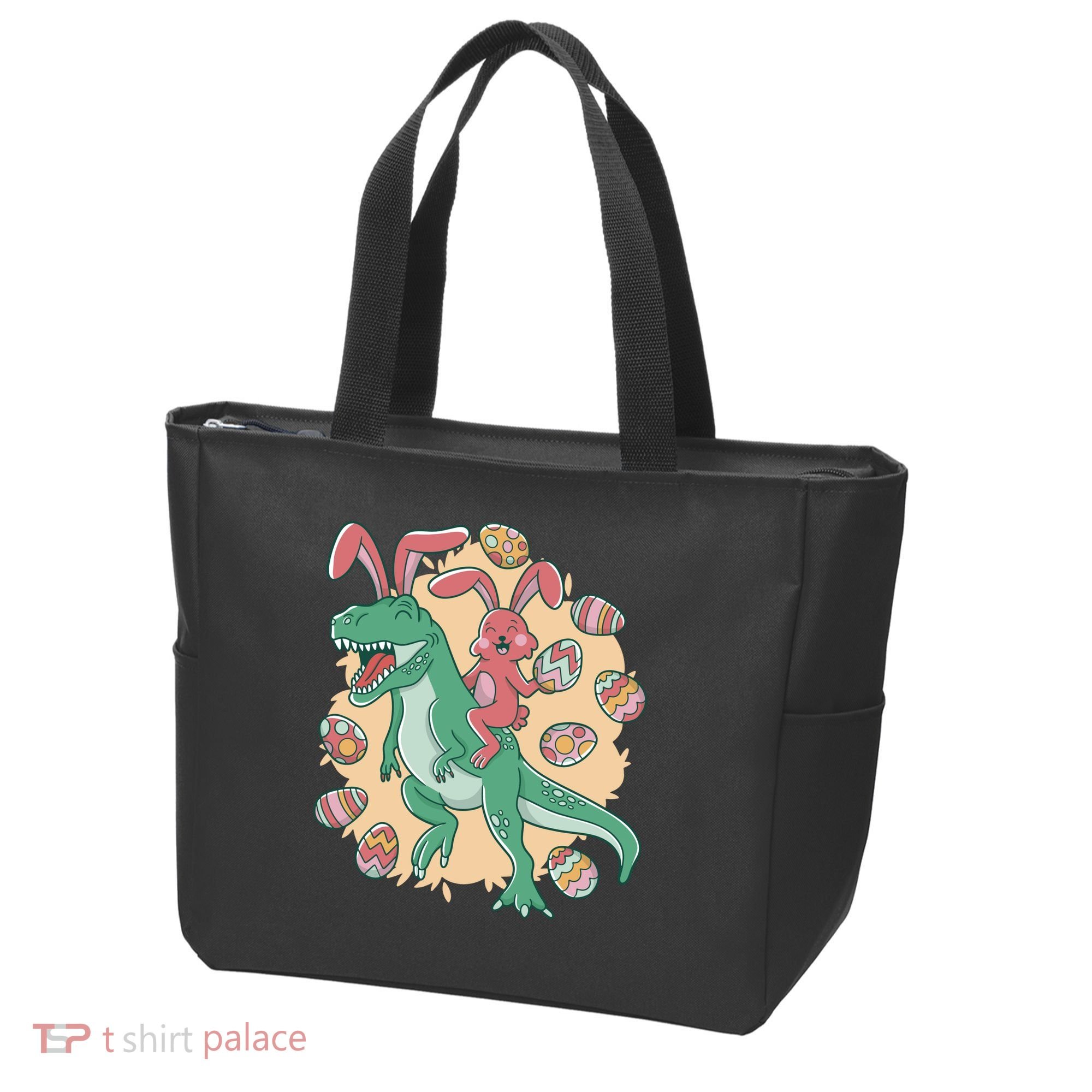 Easter Bunny Dinosaur Festive Holiday Tote Bag