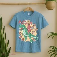 Easter Bunny Dinosaur Festive Holiday T-Shirt thumb 2