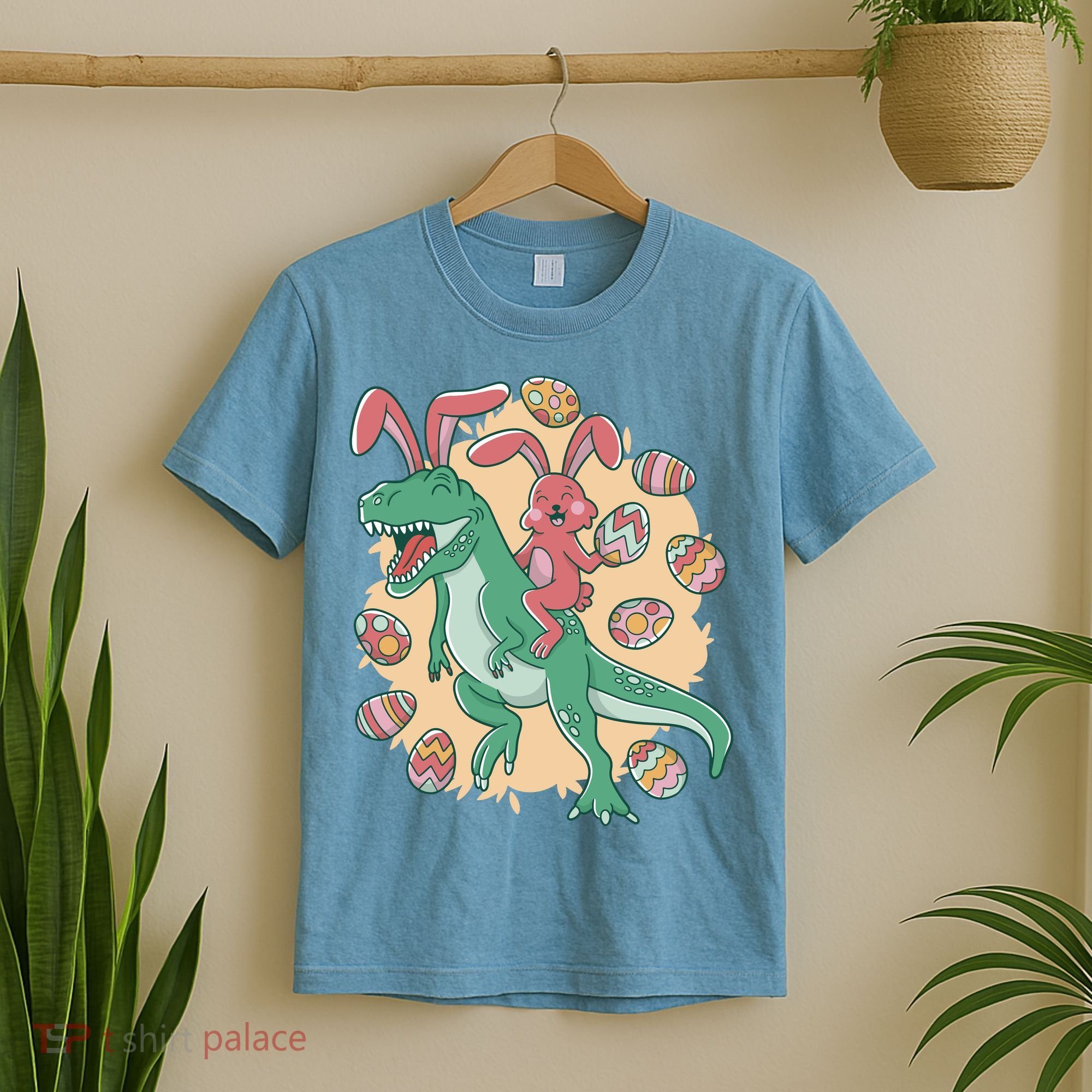 Easter Bunny Dinosaur Festive Holiday T-Shirt