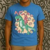 Easter Bunny Dinosaur Festive Holiday T-Shirt thumb 3