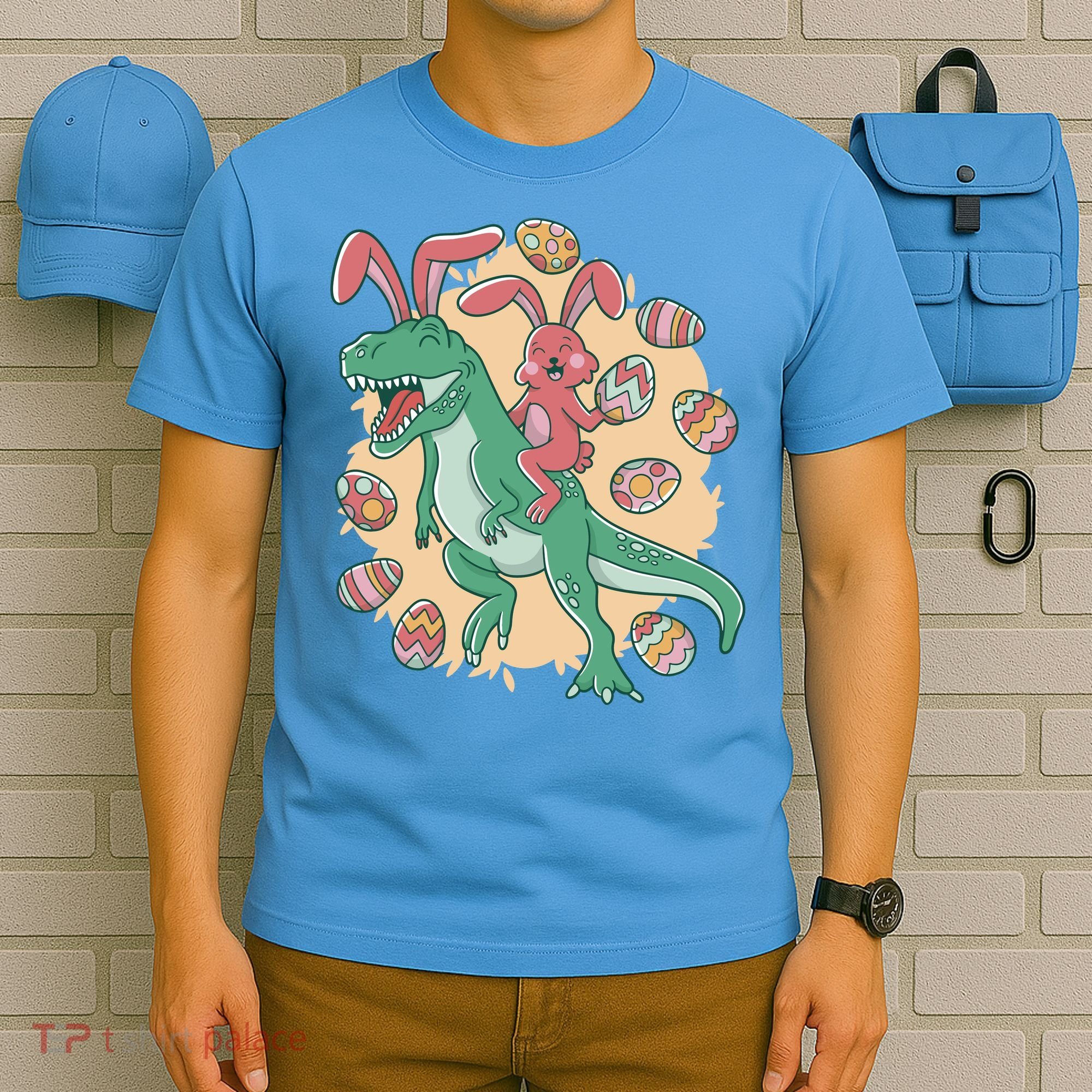 Easter Bunny Dinosaur Festive Holiday T-Shirt