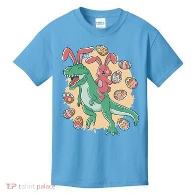 Easter Bunny Dinosaur Festive Holiday Kids T-Shirt