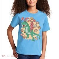 Easter Bunny Dinosaur Festive Holiday Kids T-Shirt thumb 2
