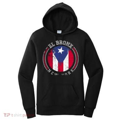 El Bronx Design Gift Puerto Rico Boricua Bandera Flag Varsity Gift Women's Hoodie
