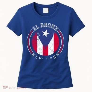 El Bronx Design Gift Puerto Rico Boricua Bandera Flag Varsity Gift Women's T-Shirt