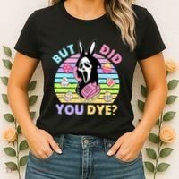 Easter But Did You Dye Easter Day Horror Bunny Ear Graphic Women's T-Shirt thumb 2