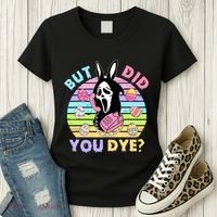 Easter But Did You Dye Easter Day Horror Bunny Ear Graphic Women's T-Shirt thumb 3