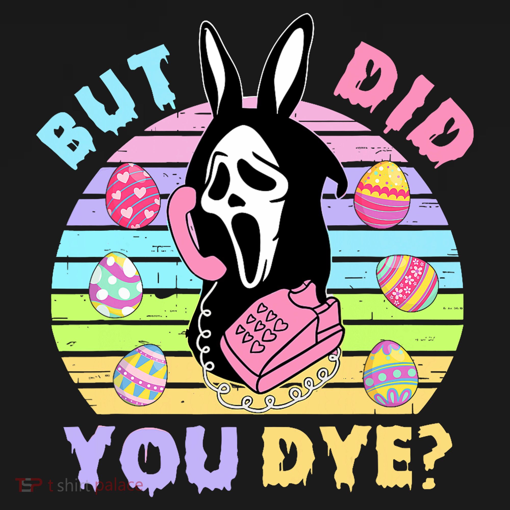 Easter But Did You Dye Easter Day Horror Bunny Ear Graphic Kids Hoodie