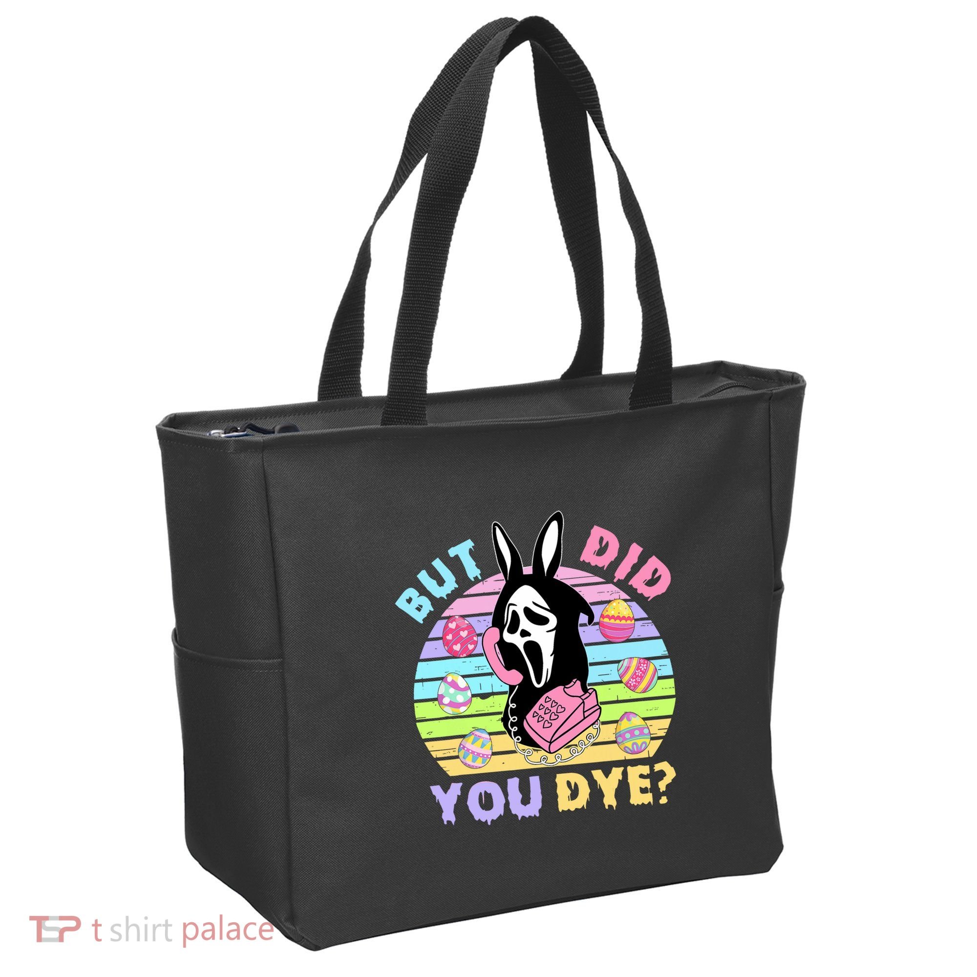 Easter But Did You Dye Easter Day Horror Bunny Ear Graphic Tote Bag