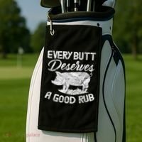 Every Butt Deserves A Good Rub Funny BBQ Golf Towel thumb 2