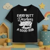 Every Butt Deserves A Good Rub Funny BBQ Toddler T-Shirt thumb 3