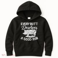 Every Butt Deserves A Good Rub Funny BBQ Kids Hoodie thumb 0