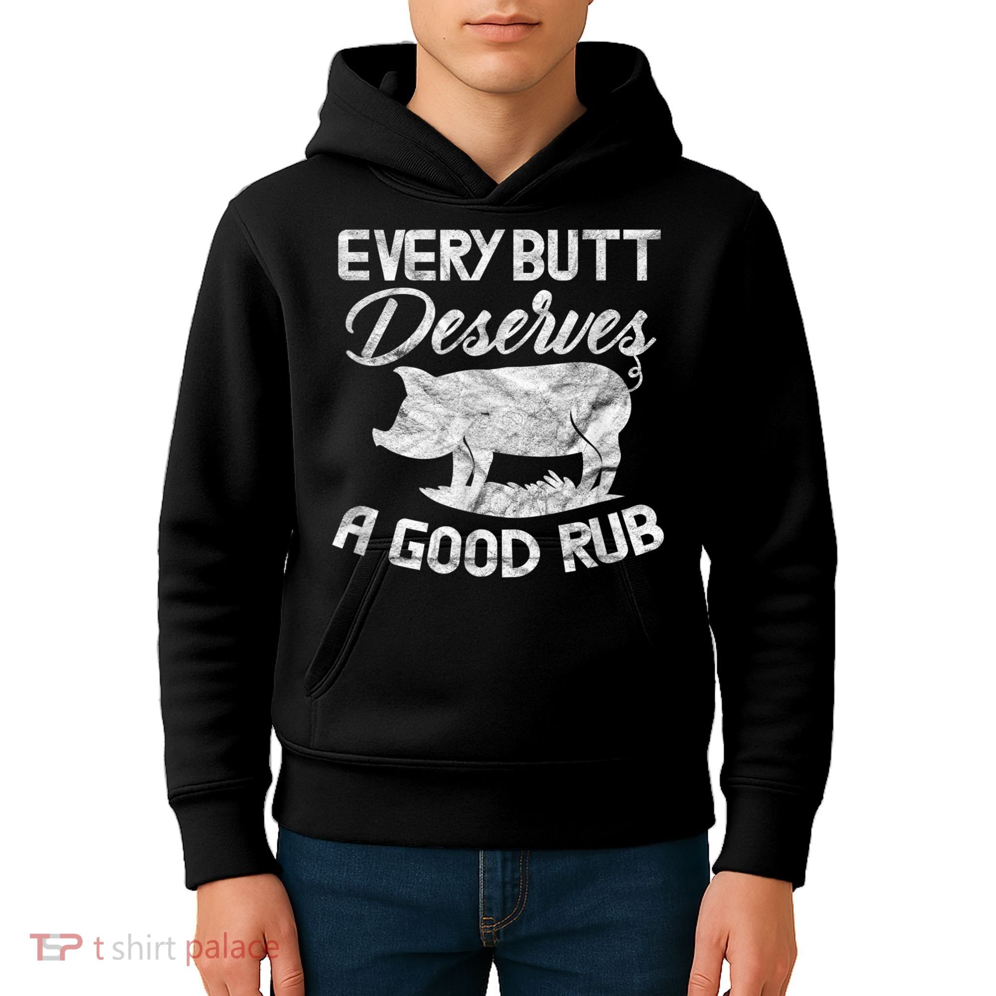 Every Butt Deserves A Good Rub Funny BBQ Kids Hoodie