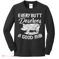 Every Butt Deserves A Good Rub Funny BBQ Kids Long Sleeve Shirt thumb 0