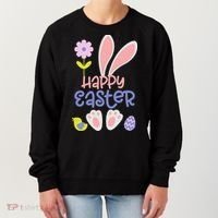 Easter Bunny Ears And Eggs Happy Easter Women's Sweatshirt thumb 0